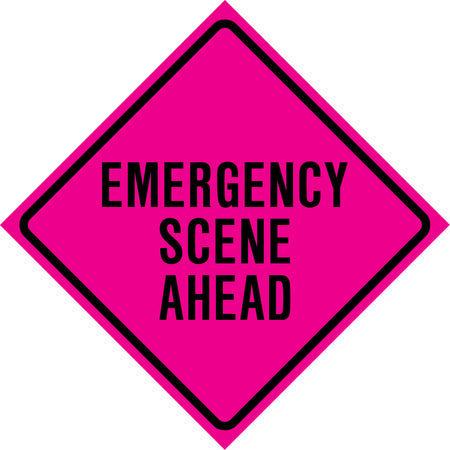 ""Emergency Scene Ahead"" Roll-Up Traffic Sign - SDP371
