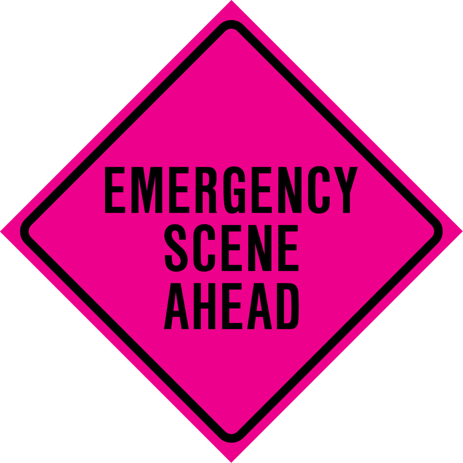 ""Emergency Scene Ahead"" Roll-Up Traffic Sign - SDP371