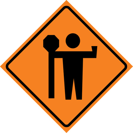 Flagman Roll-Up Sign Traffic Sign - SDP363