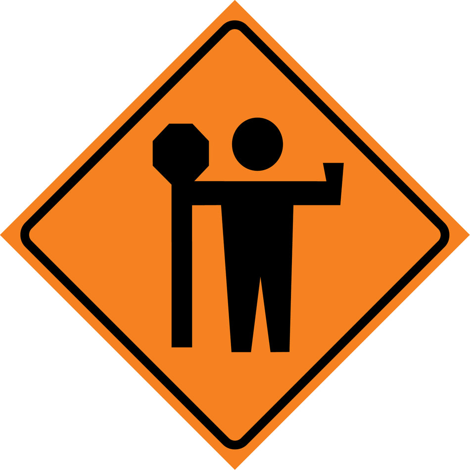 Flagman Roll-Up Sign Traffic Sign - SDP363