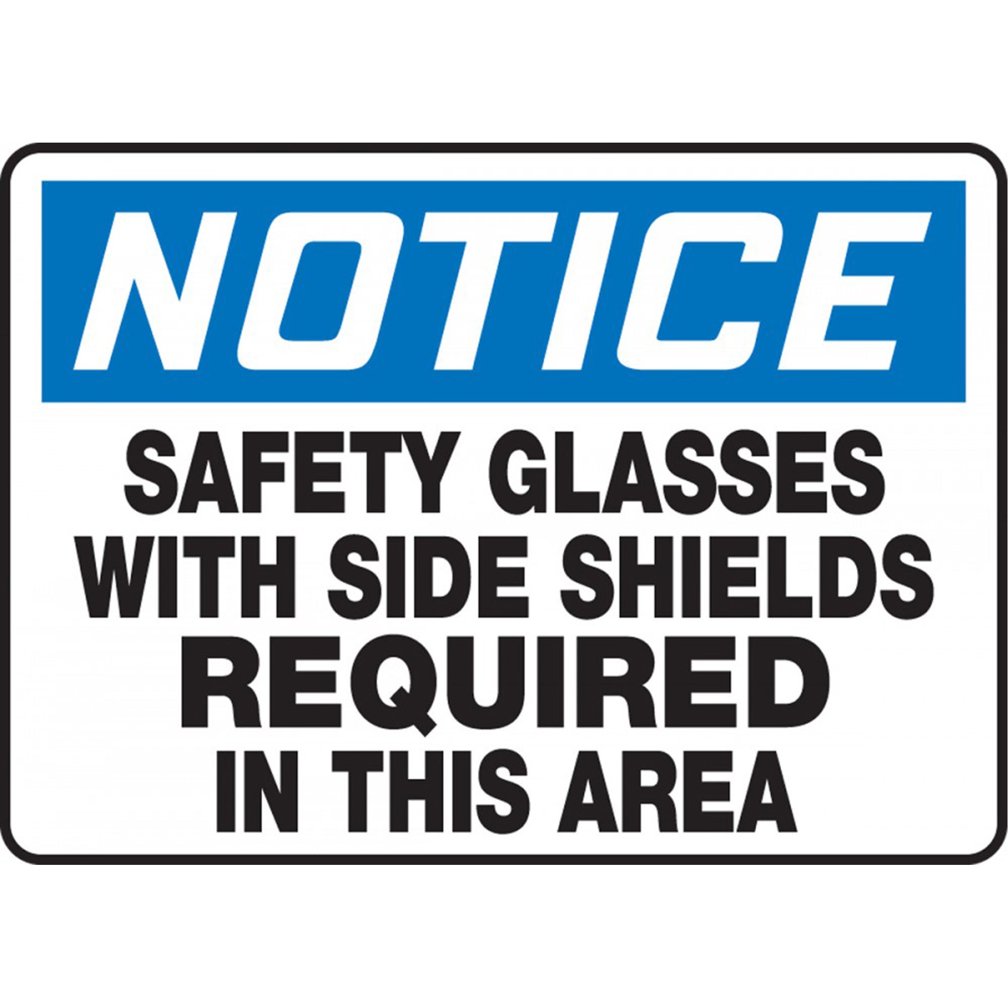 ""Safety Glasses With Side Shields Required"" Sign - SDS719