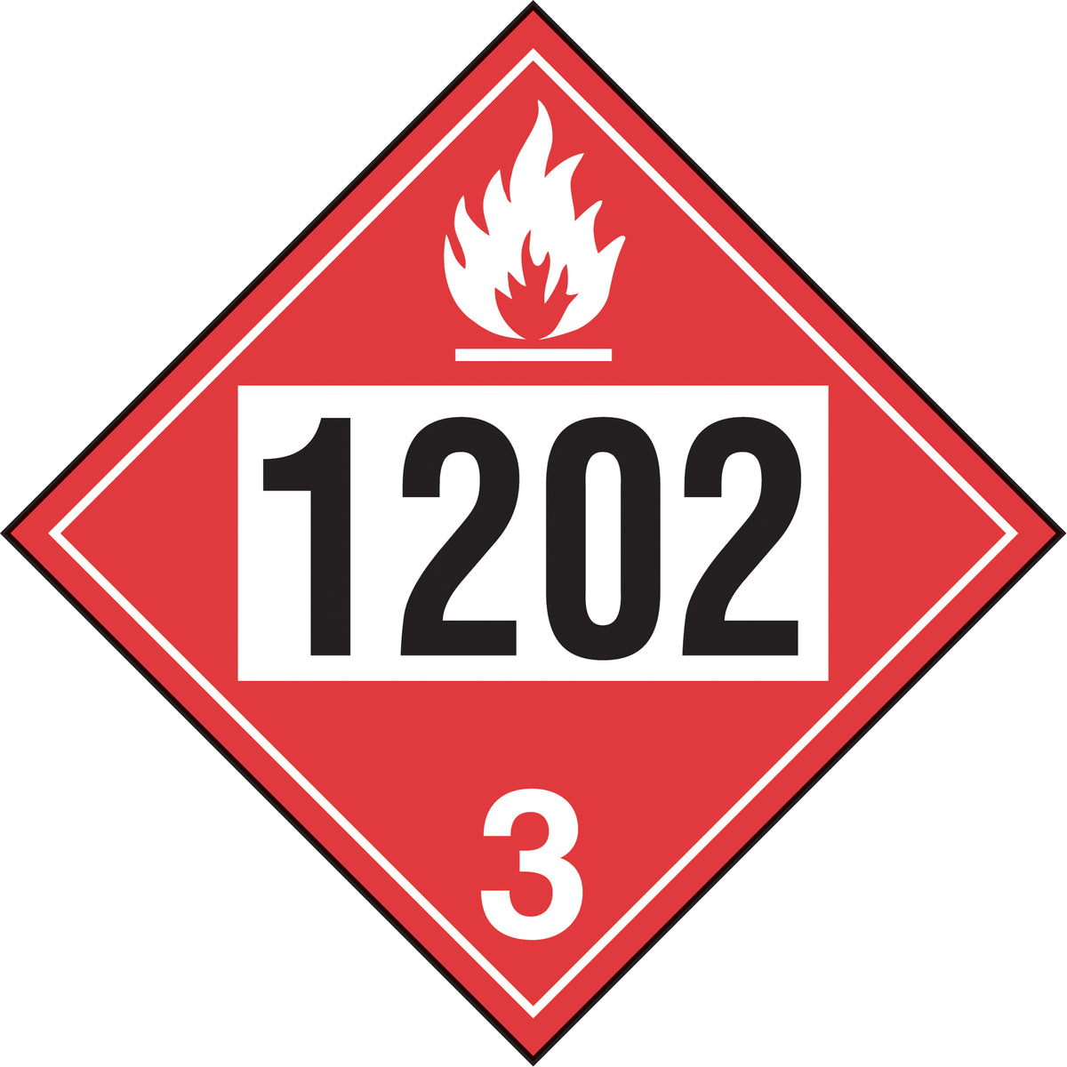 Diesel Fuel & Fuel Oil TDG Placard - SEC003