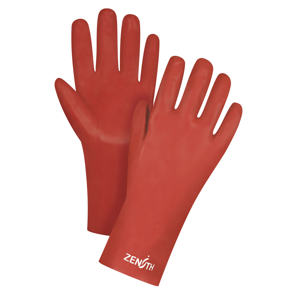 Red Smooth-Finish Chemical-Resistant Gloves - SEE804