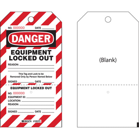 ""Danger Equipment Locked Out"" Two-Part Perforated Tags - SEF155