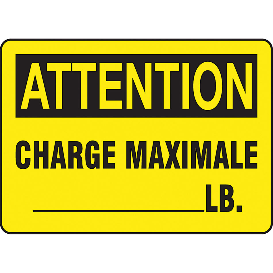 Customizable ""Charge maximale"" Sign - SEG015
