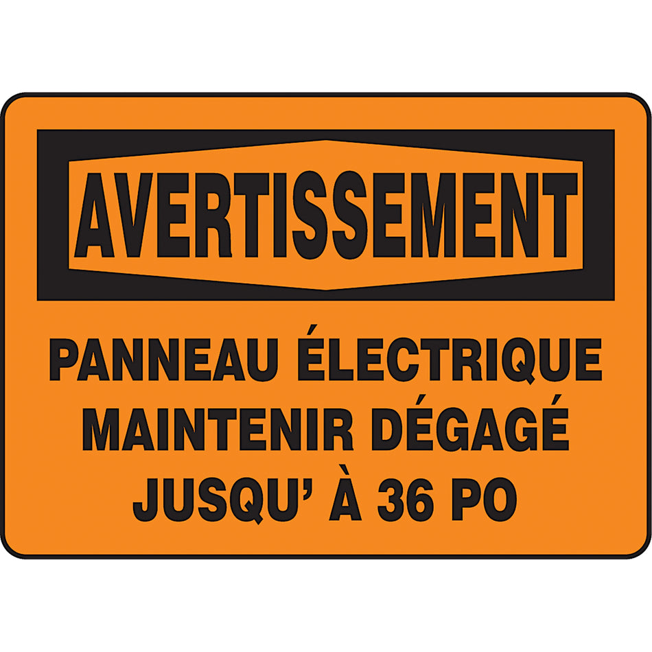 ""Panneau électrique maintenir dégagé"" Sign - SEG234