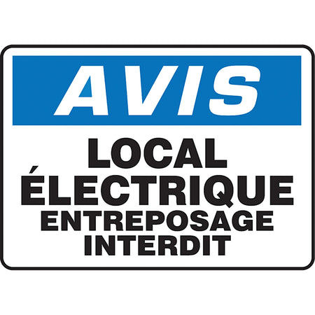 ""Local électrique entreposage interdit"" Sign - SEG260