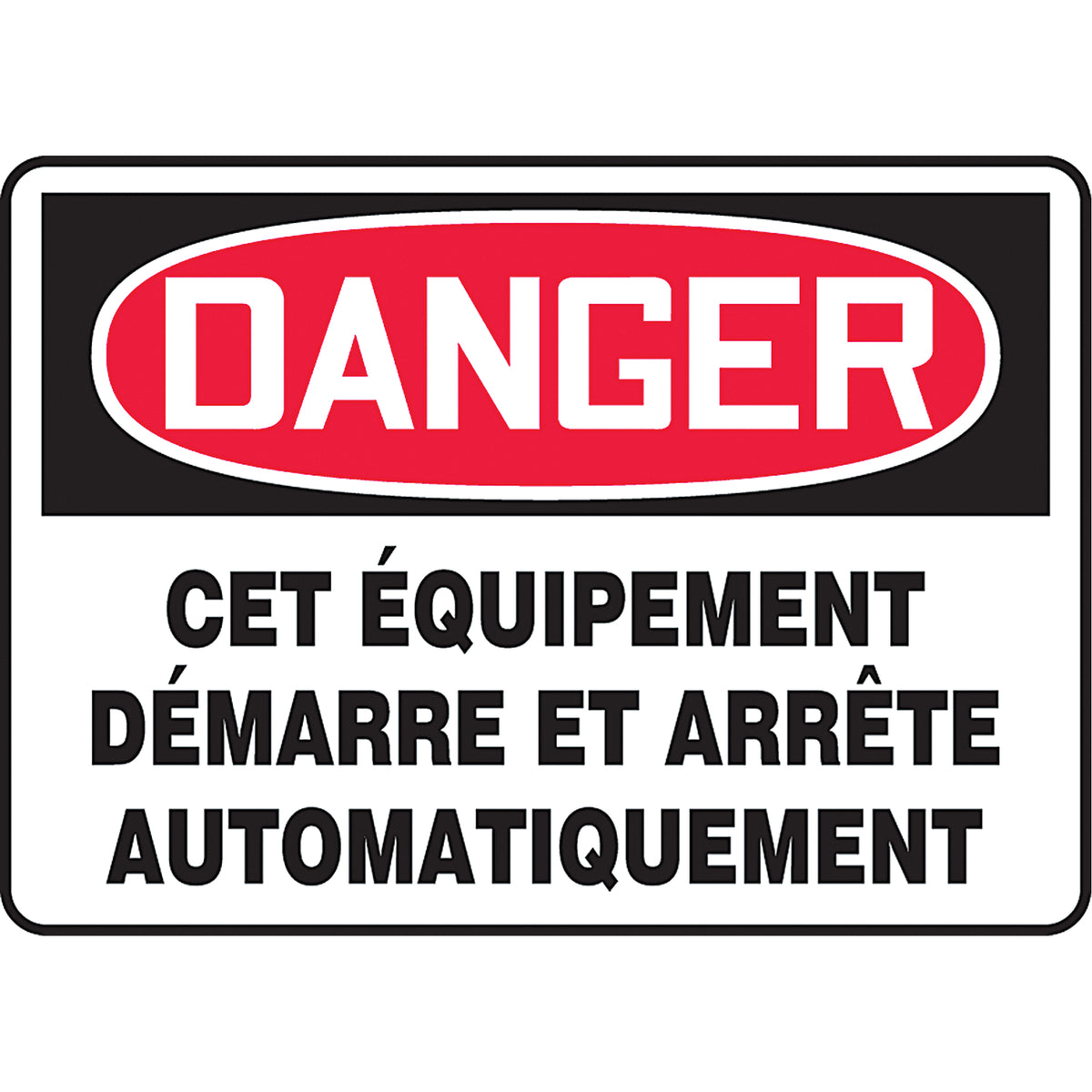 ""Équipment démarre et arrête automatiquement"" Sign - SEG284