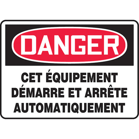 ""Équipment démarre et arrête automatiquement"" Sign - SEG284