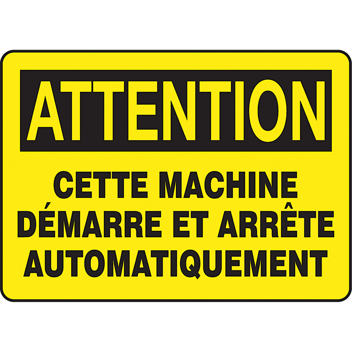 ""Machine démarre et arrête automatiquement"" Sign - SEG320