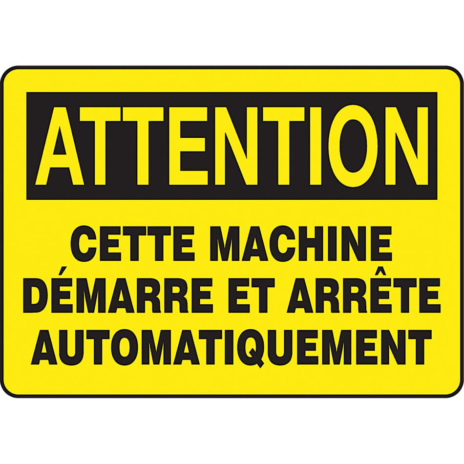 ""Machine démarre et arrête automatiquement"" Sign - SEG320