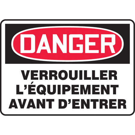 ""Verrouiller l'équipment"" Sign - SEG512