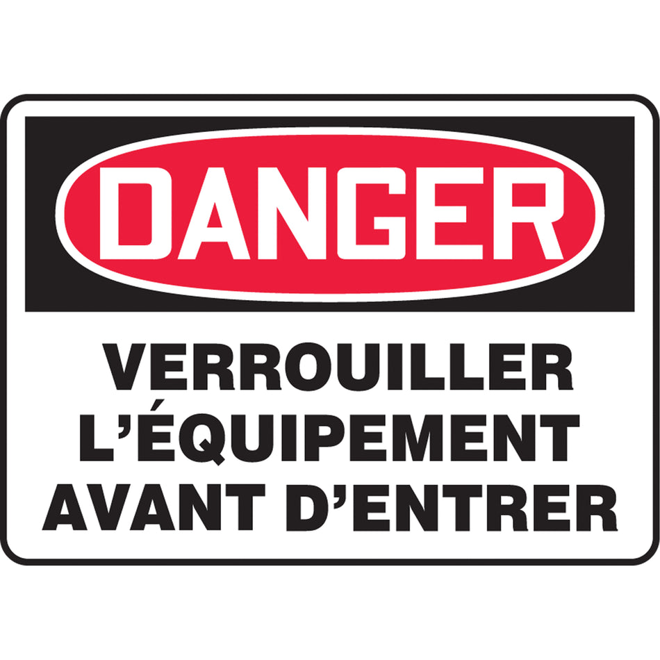 ""Verrouiller l'équipment"" Sign - SEG512