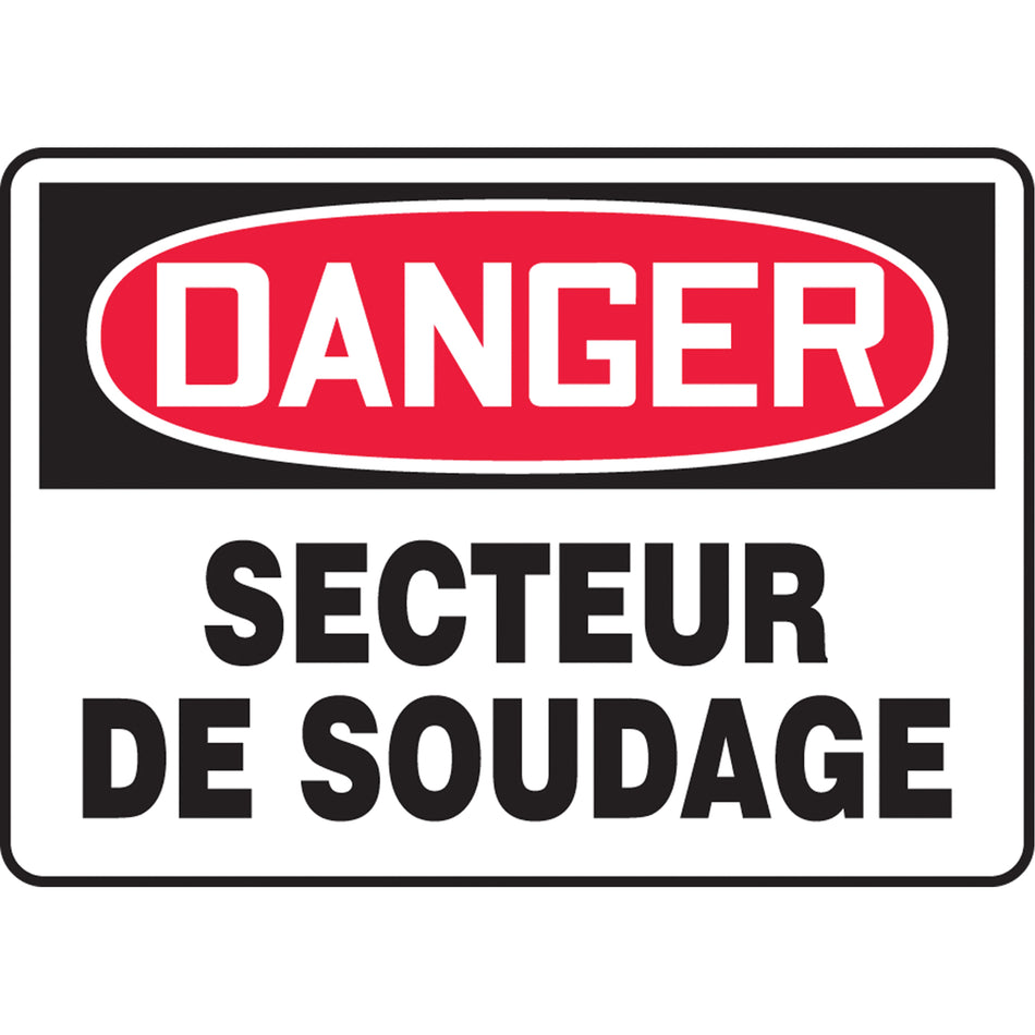 ""Secteur de soudage"" Sign - SEG773