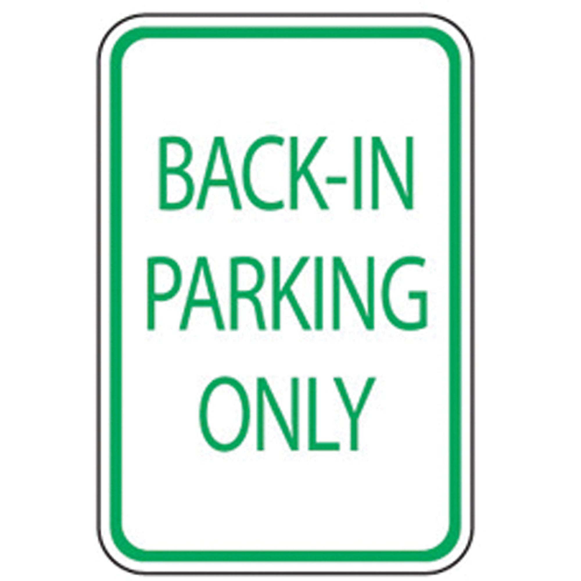 ""Back-In Parking Only"" Designated Parking Sign - SEK414