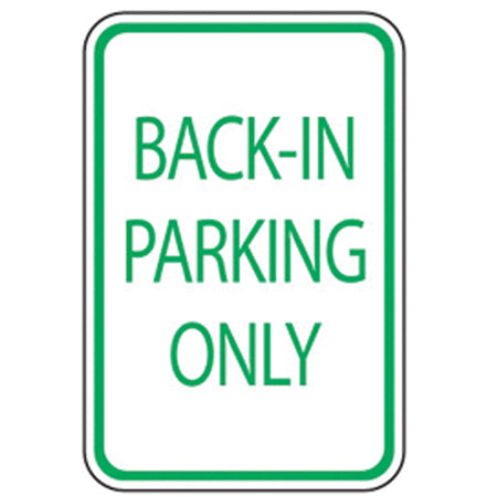 ""Back-In Parking Only"" Designated Parking Sign - SEK414