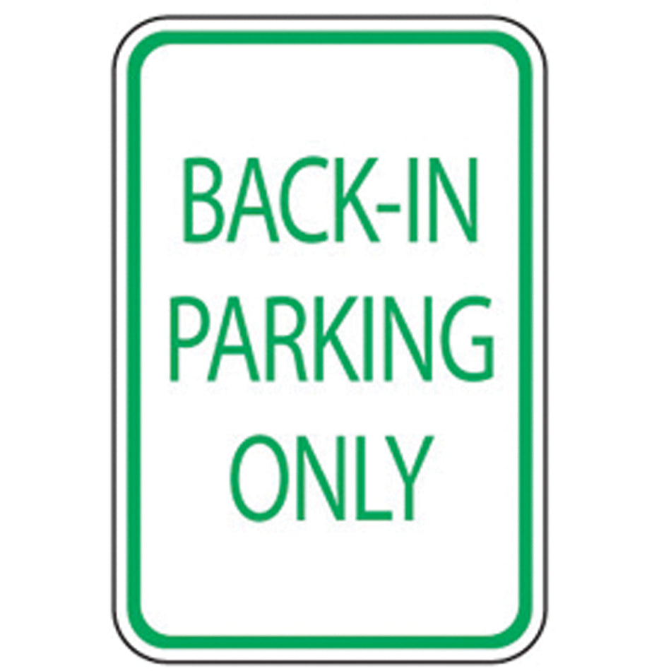 ""Back-In Parking Only"" Designated Parking Sign - SEK414