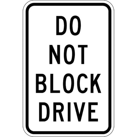 ""Do Not Block Drive"" Designated Parking Sign - SEK417