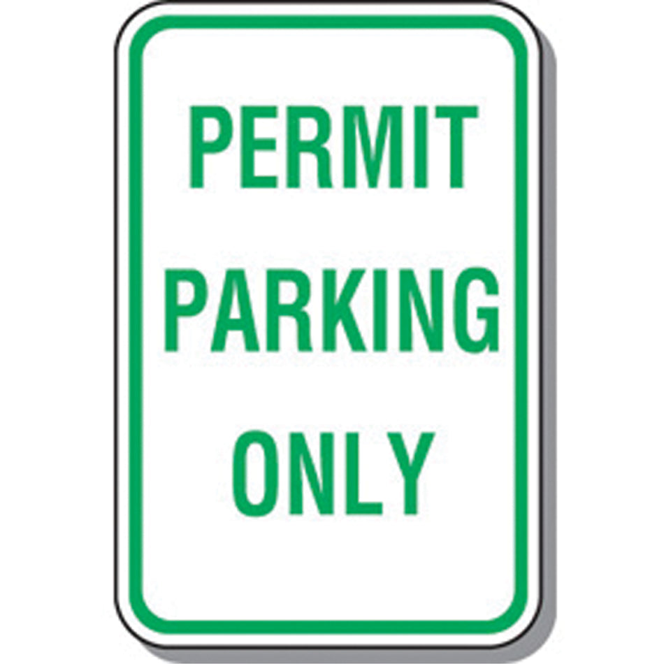 ""Permit Parking Only"" Designated Parking Sign - SEK421