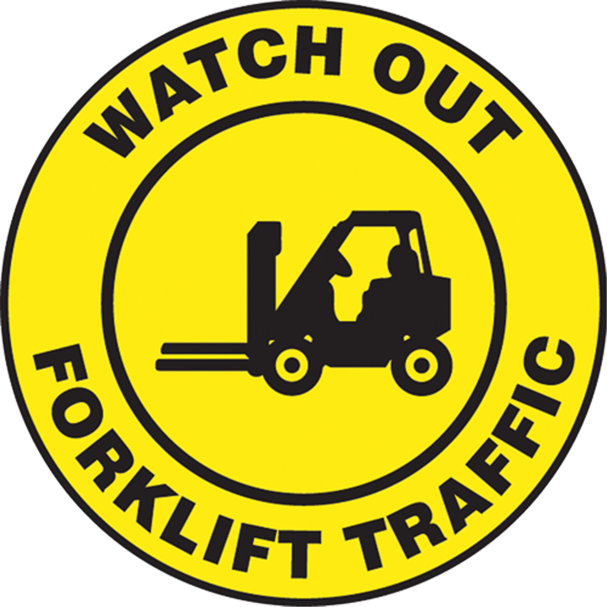 ""Watch Out Forklift Traffic"" Pavement Sign - SEK470