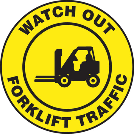 ""Watch Out Forklift Traffic"" Pavement Sign - SEK470