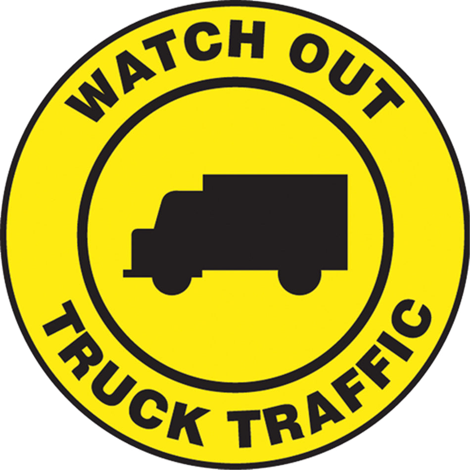 ""Watch Out Truck Traffic"" Pavement Sign - SEK471