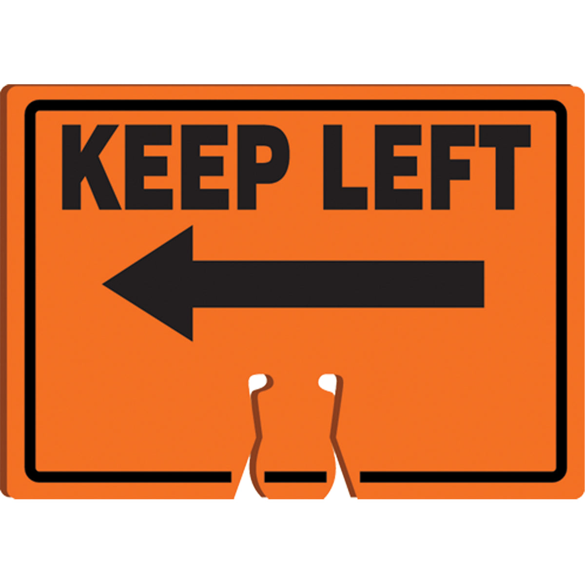 ""Keep Left"" Cone Top Warning Sign - SEK504