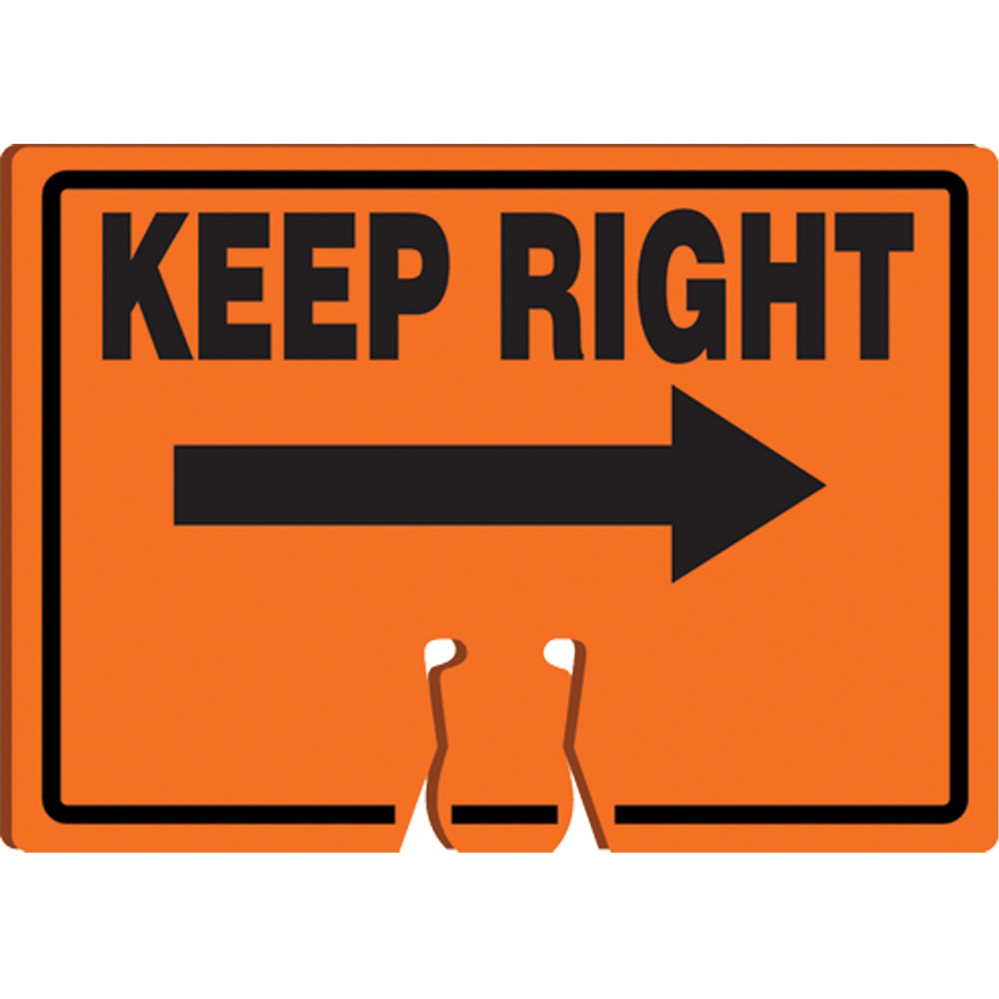 ""Keep Right"" Cone Top Warning Sign - SEK505
