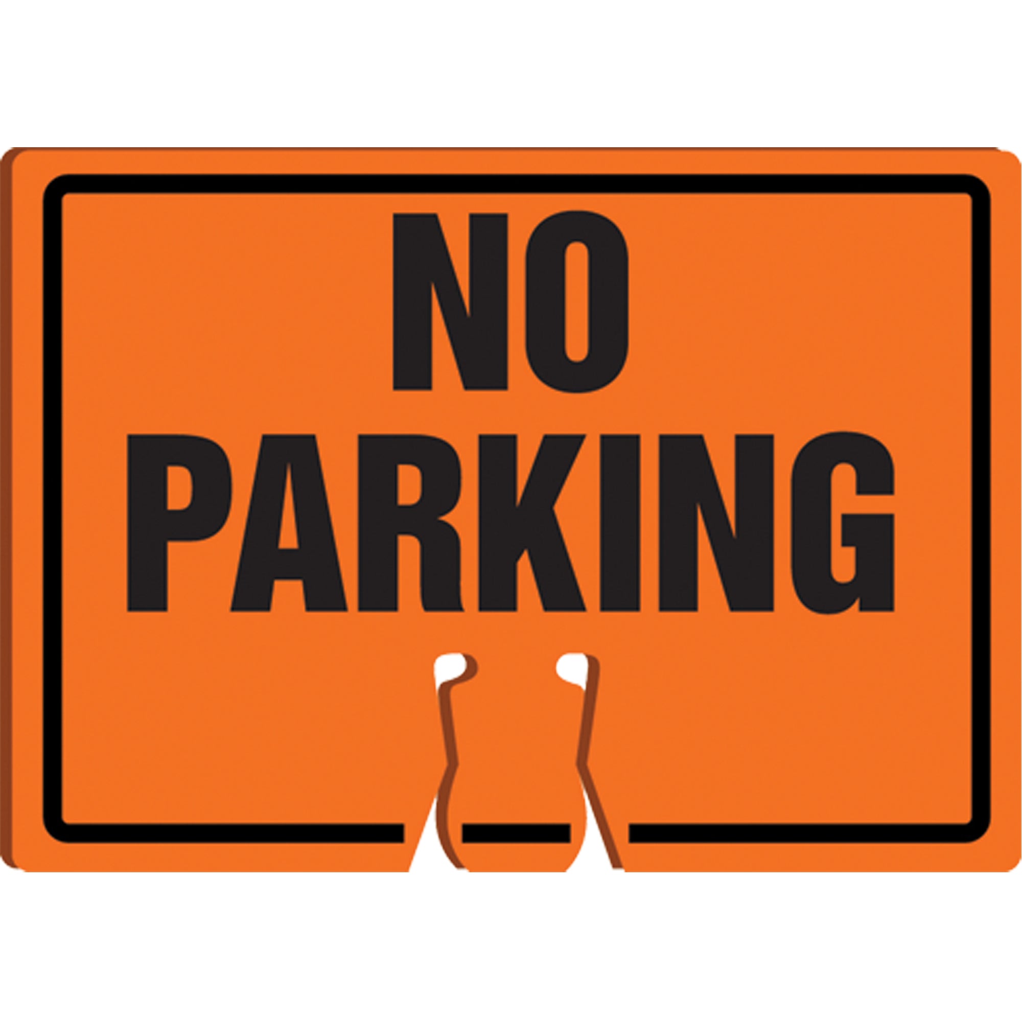 ""No Parking"" Cone Top Warning Sign - SEK508