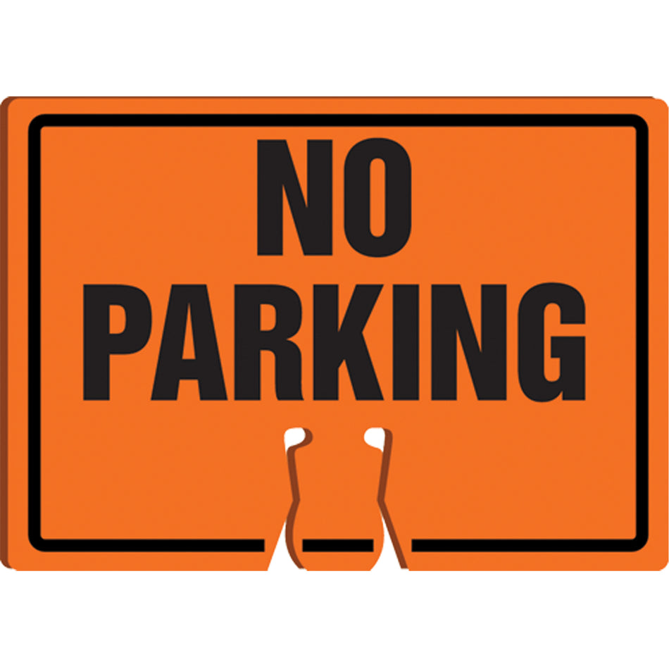 ""No Parking"" Cone Top Warning Sign - SEK508