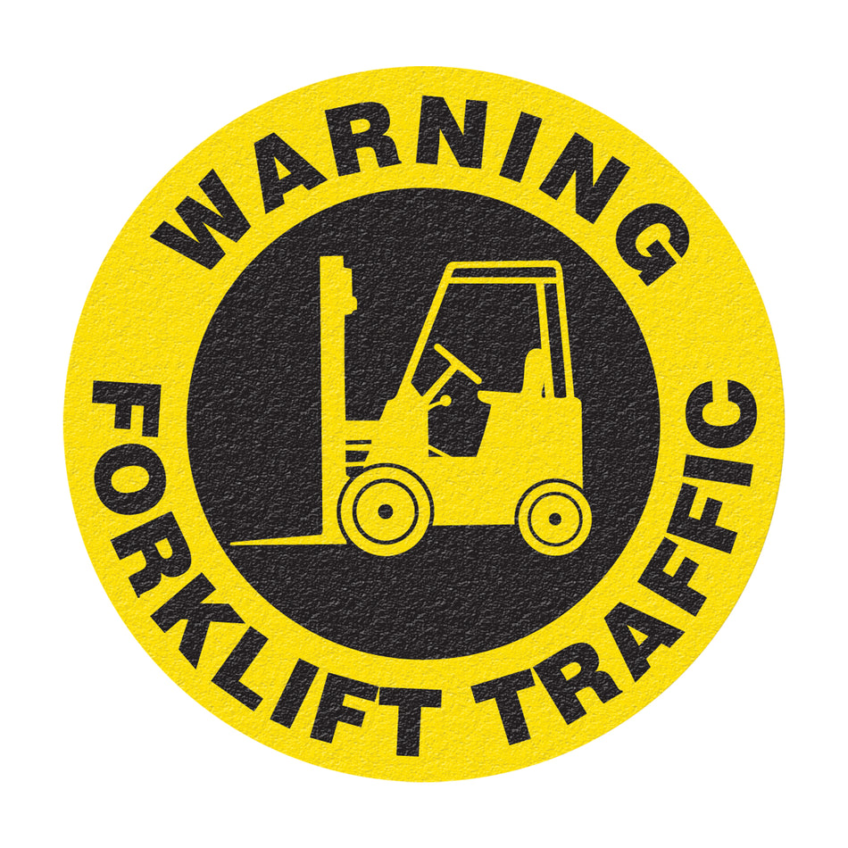 ""Warning Forklift Traffic"" Floor Sign - SFU878