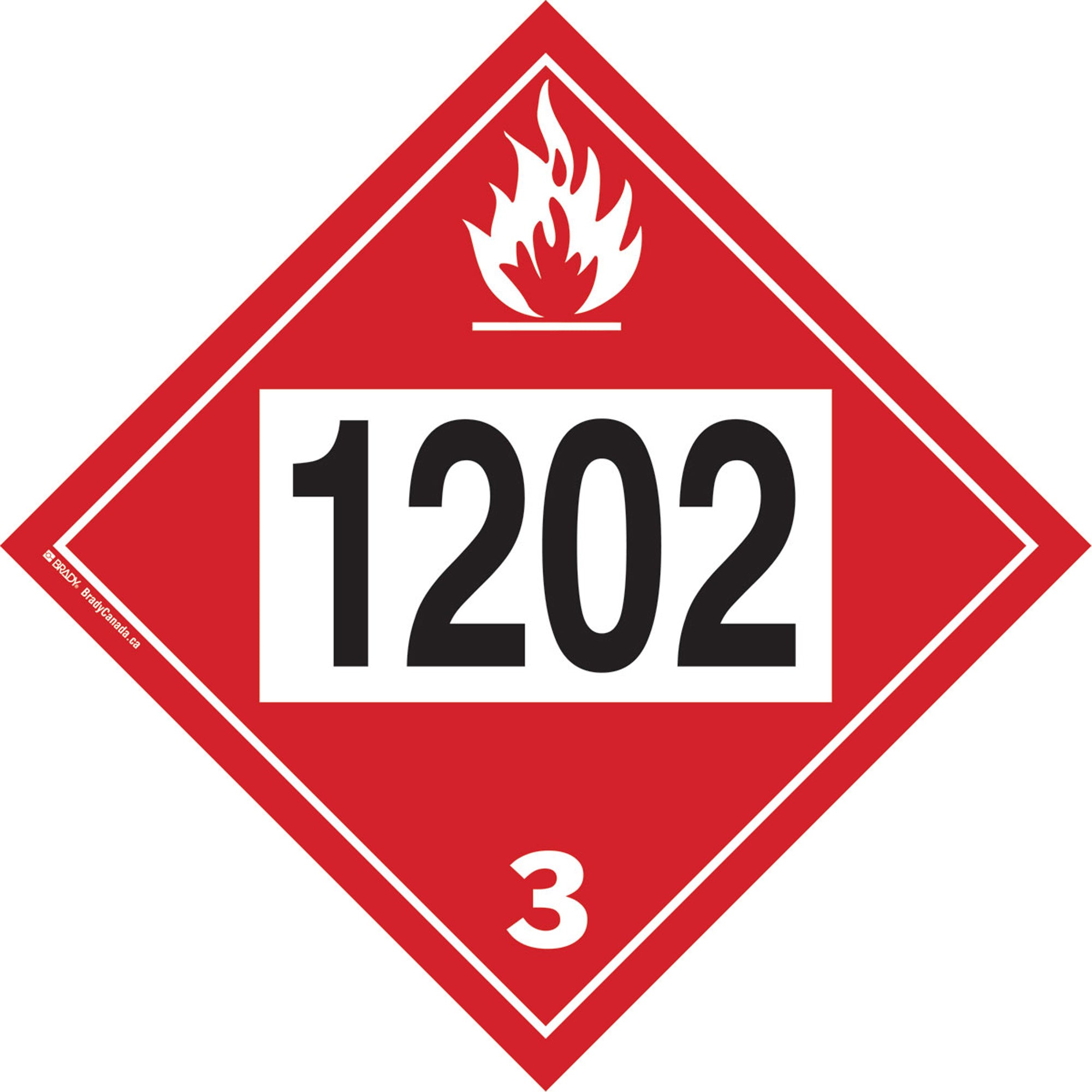 1202 Fuel Oil Flammable Liquid TDG Placard - SGC331