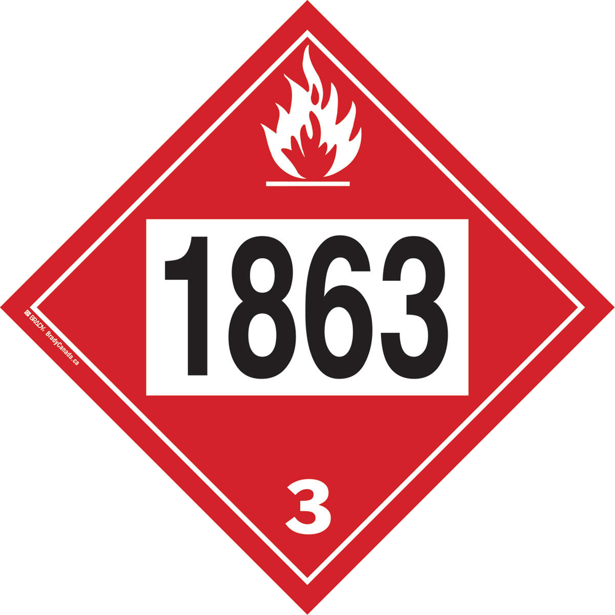 1863 Aviation Fuel Flammable Liquid TDG Placard - SGC335