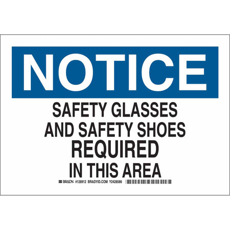 ""Safety Glasses & Safety Shoes Required"" Sign - SGD385