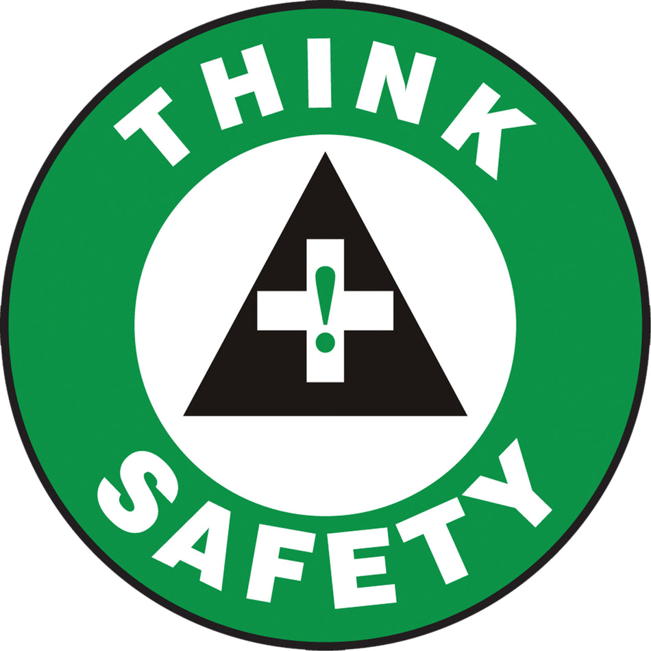 ""Think Safety"" Slip-Gard™ Floor Sign - SGH834