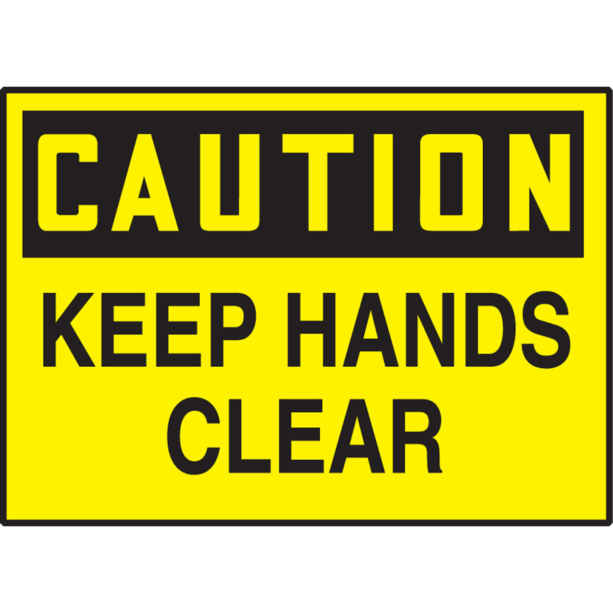 ""Keep Hands Clear"" Label - SGH841