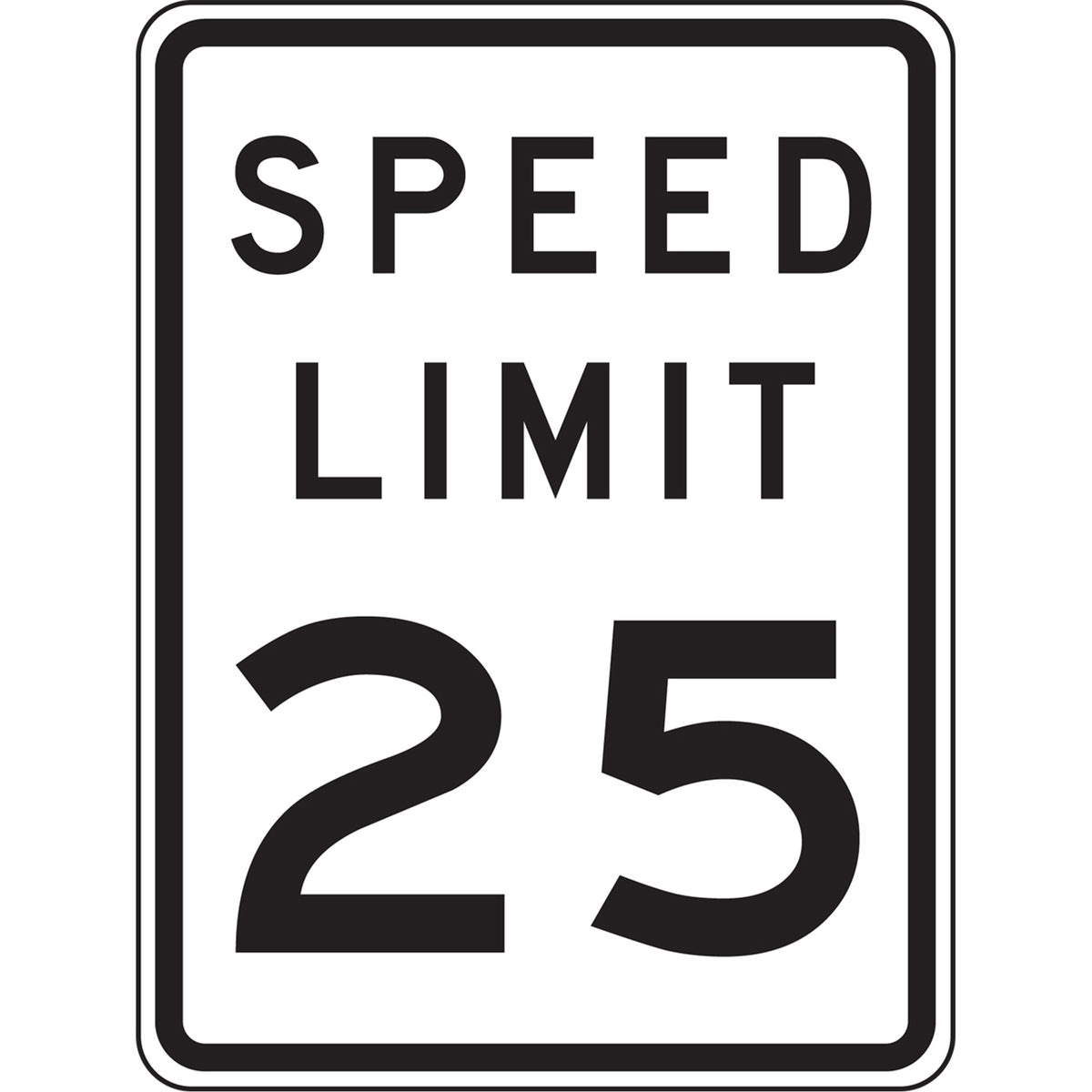 25 Km Speed Limit Sign - SGH907
