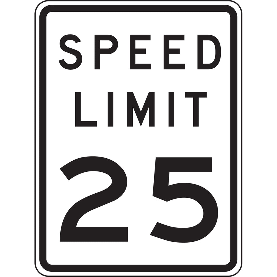 25 Km Speed Limit Sign - SGH907