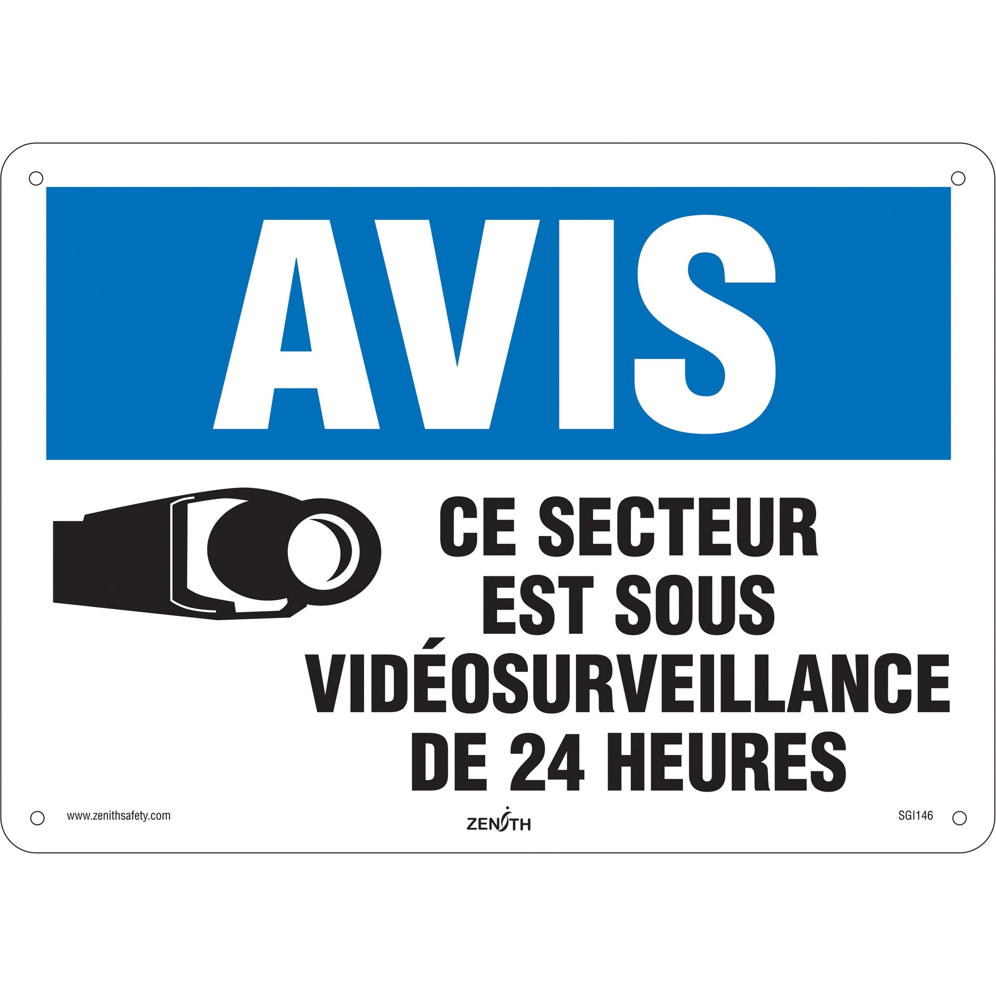 ""Sous vidéosurveillance"" Sign - SGI146