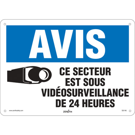 ""Sous vidéosurveillance"" Sign - SGI146