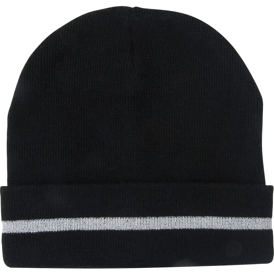 Knit Hat with Silver Reflective Stripe - SGJ105