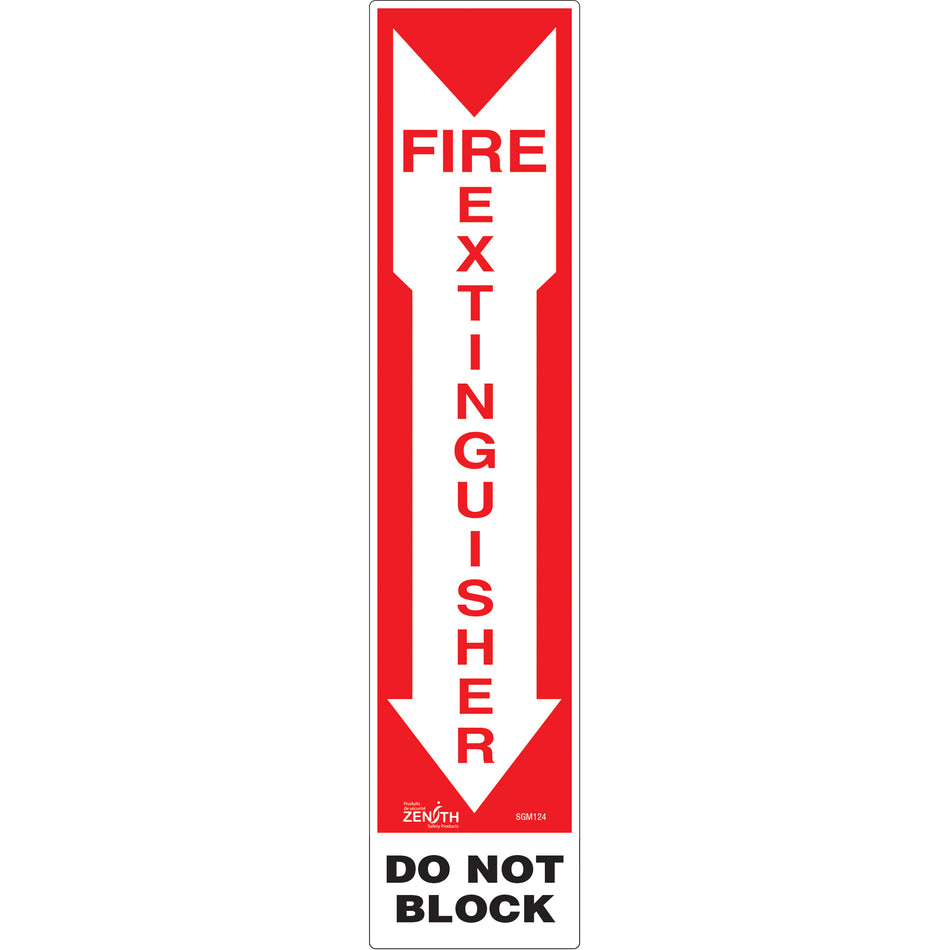 ""Fire Extinguisher - Do Not Block"" Sign - SGM124