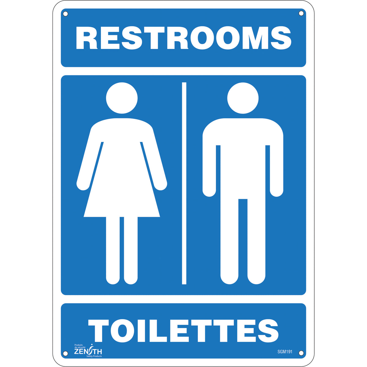 ""Restrooms - Toilettes"" Sign - SGM191
