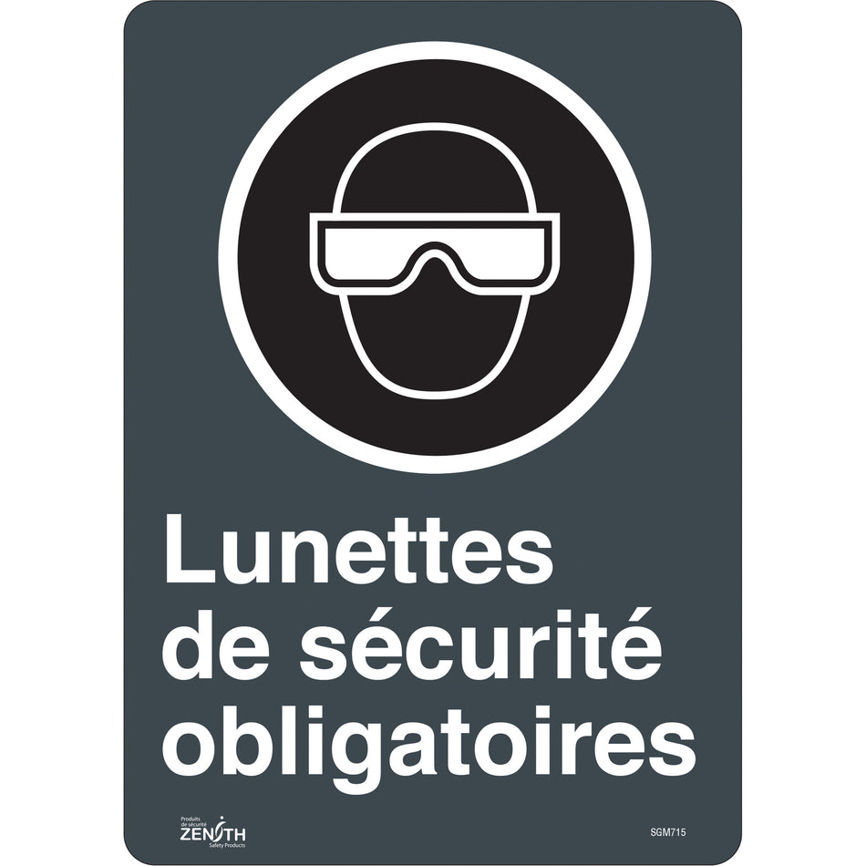 ""Lunettes De Sécurité Obligatoires"" Sign - SGM715