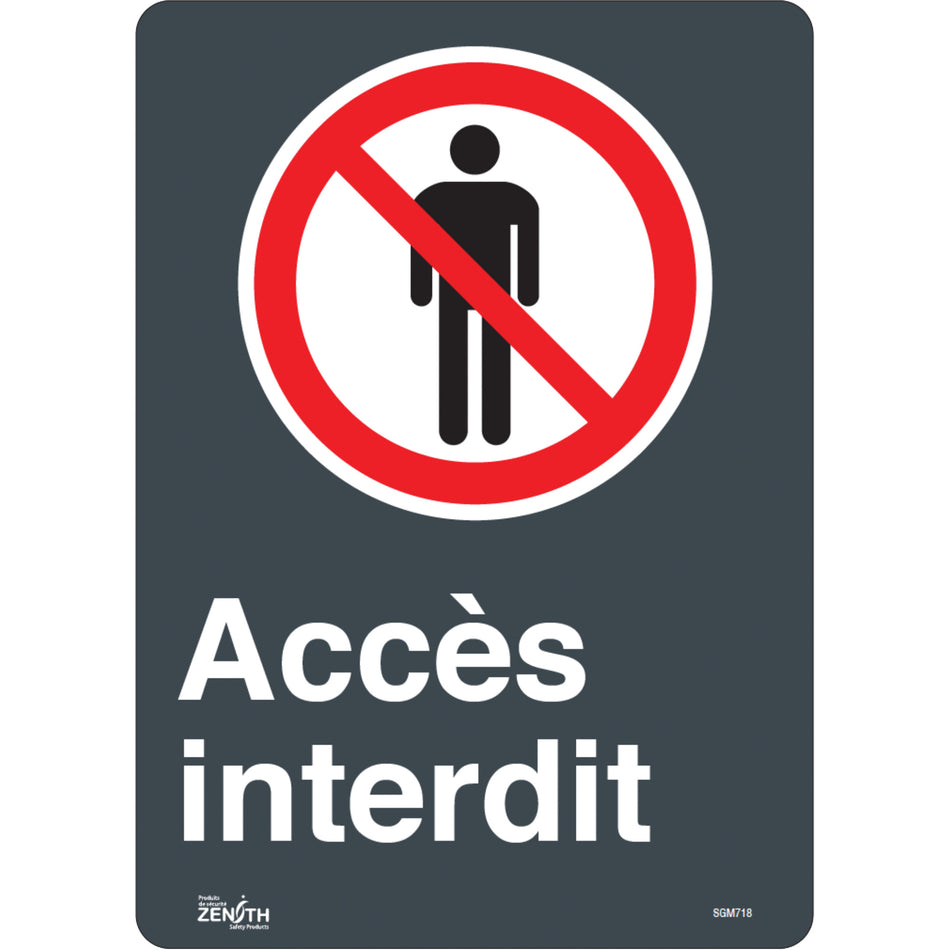 ""Accès interdit"" Sign - SGM718
