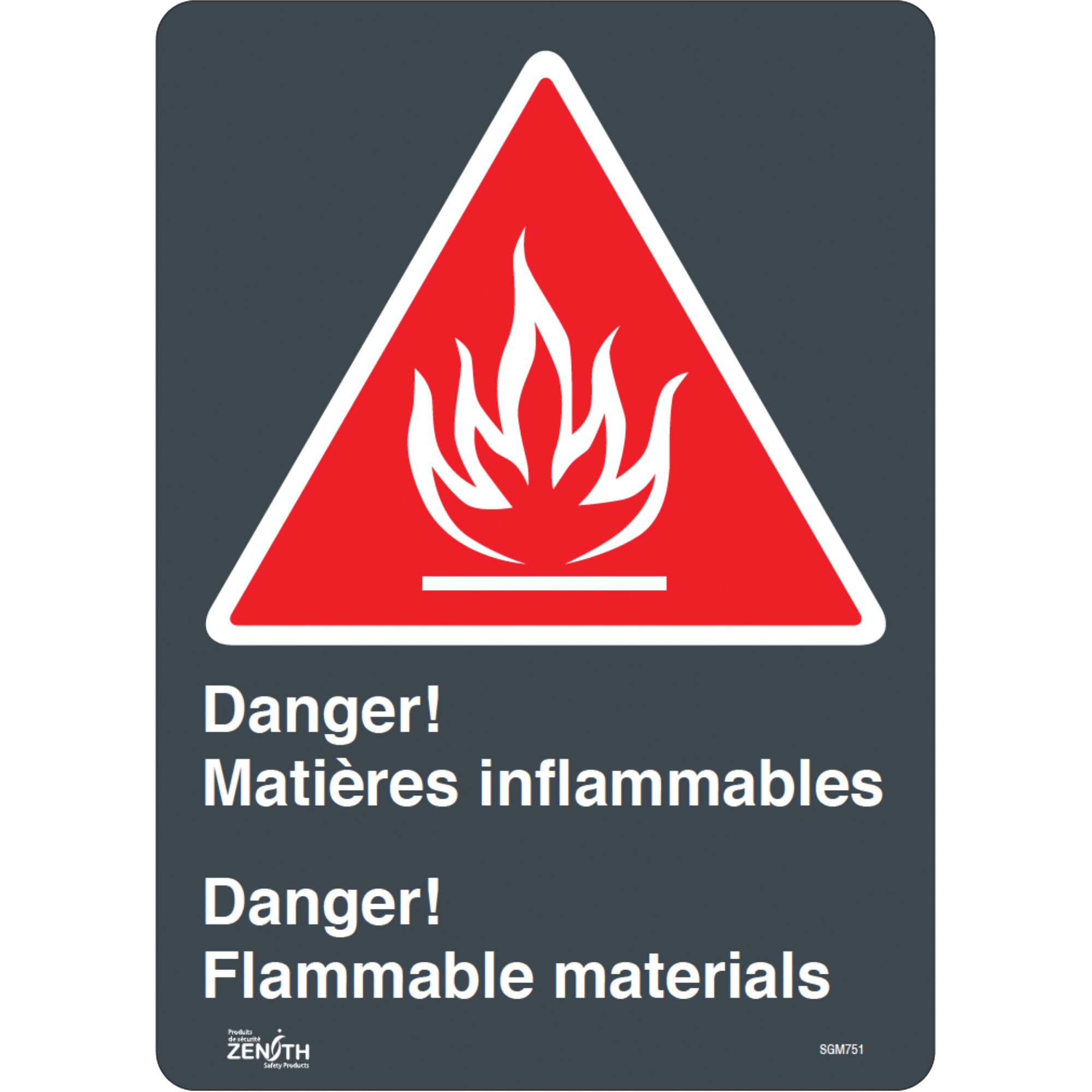 ""Flammable Materials/Matières Inflammable"" Sign - SGM751
