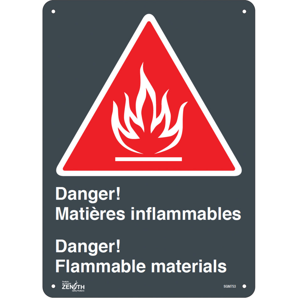""Matières Inflammables/Flammable Materials"" Sign - SGM753