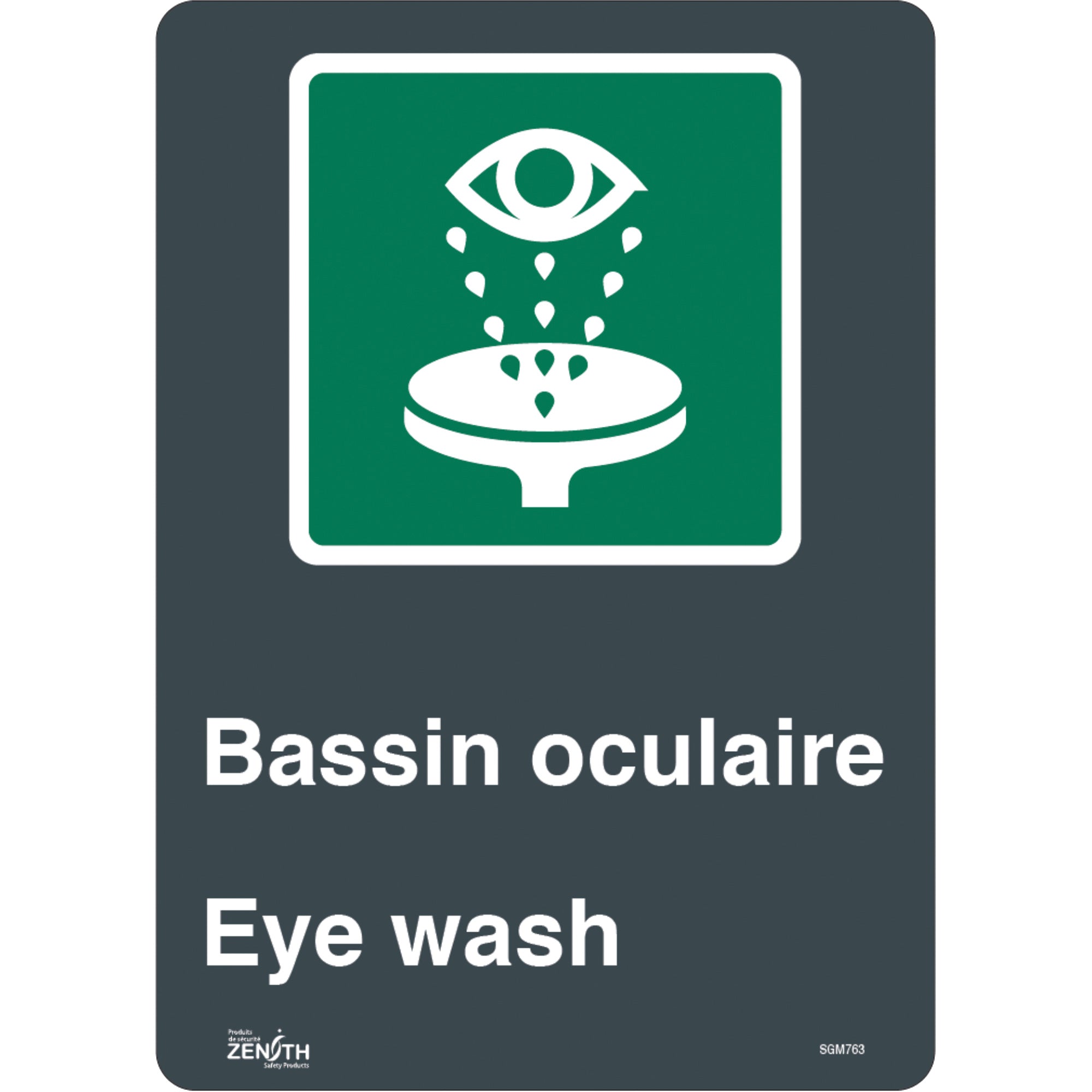 ""Bassin Oculaire/Eye Wash"" Sign - SGM763