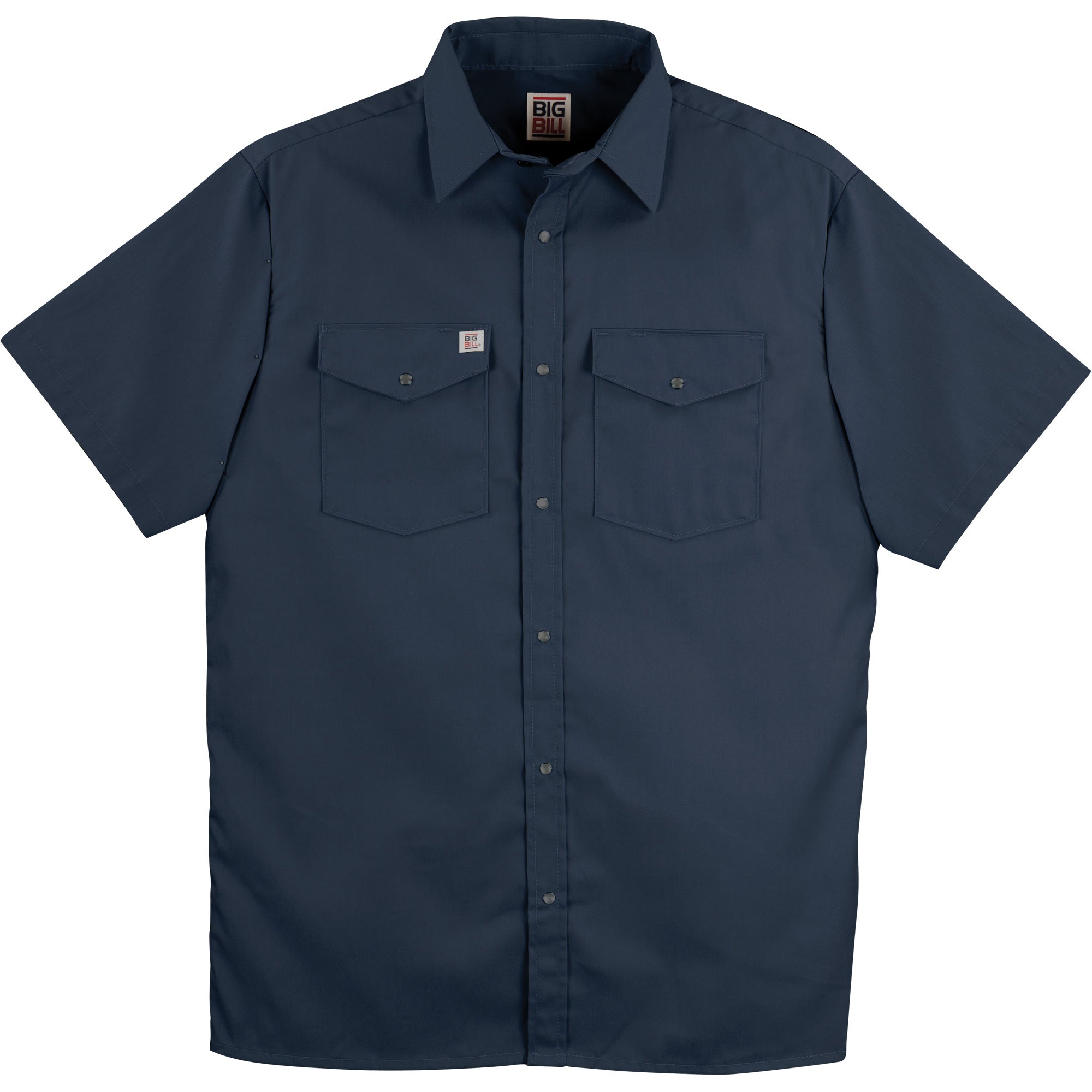Twill Short-Sleeved Work Shirt with Snap - SGN654