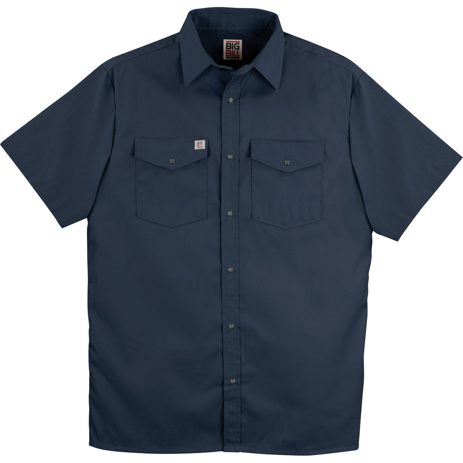 Twill Short-Sleeved Work Shirt with Snap - SGN654